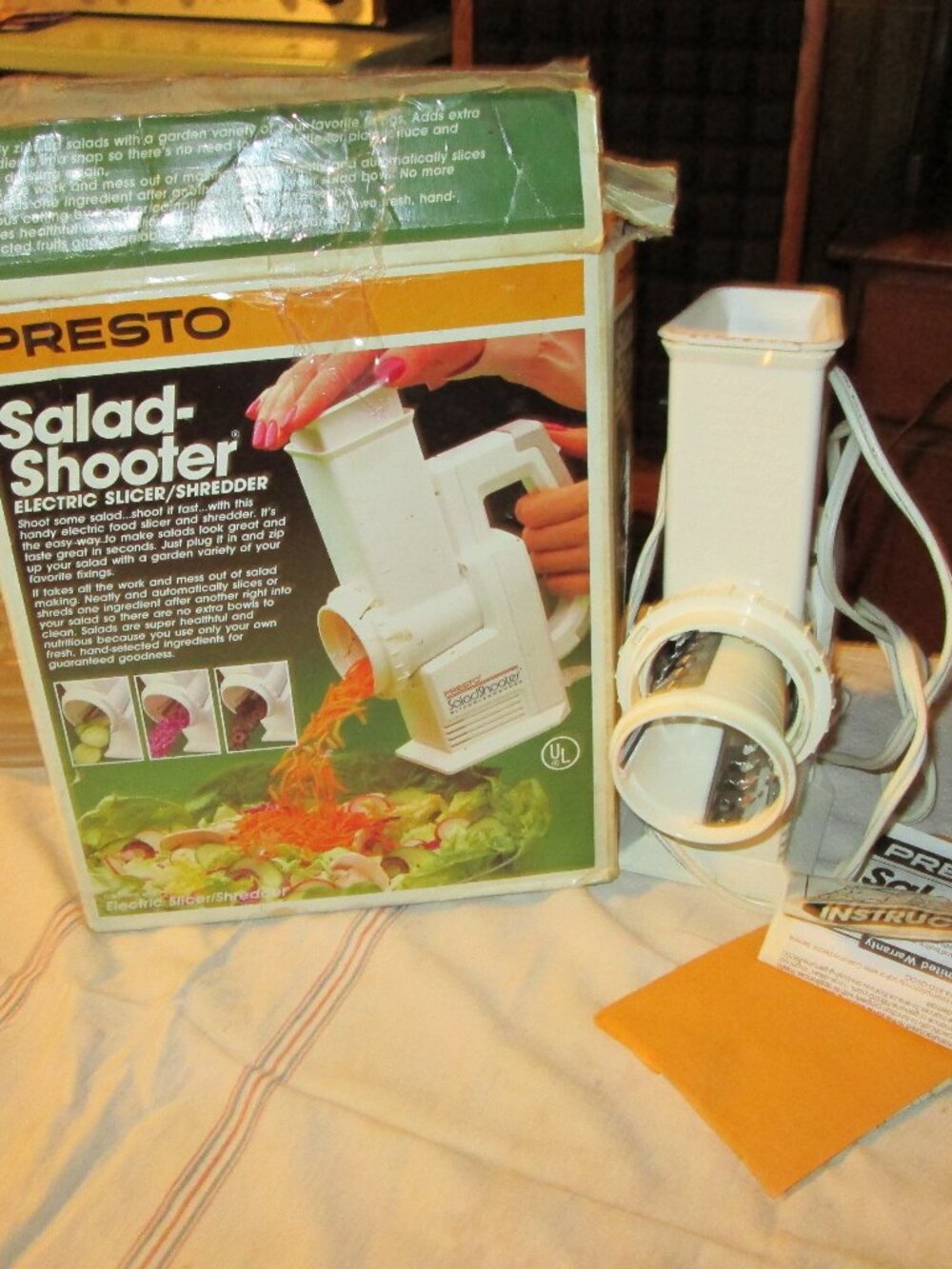 Vtg 1990 Presto Salad shooter in box with instruction gentle used GREAT TOOL